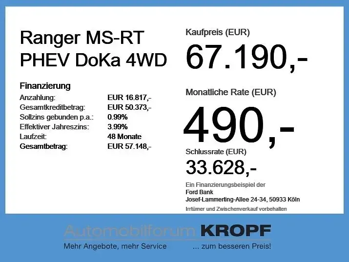 Neu Ford Ranger 281 PS (206 kW) 2025 Command grey Pickup
