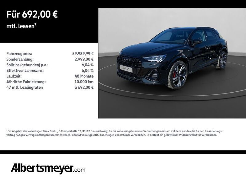 Schwarz Neu 2025 Audi Q3 S-Line SUV | 59.990 € (Teuer) - Bild 1/4