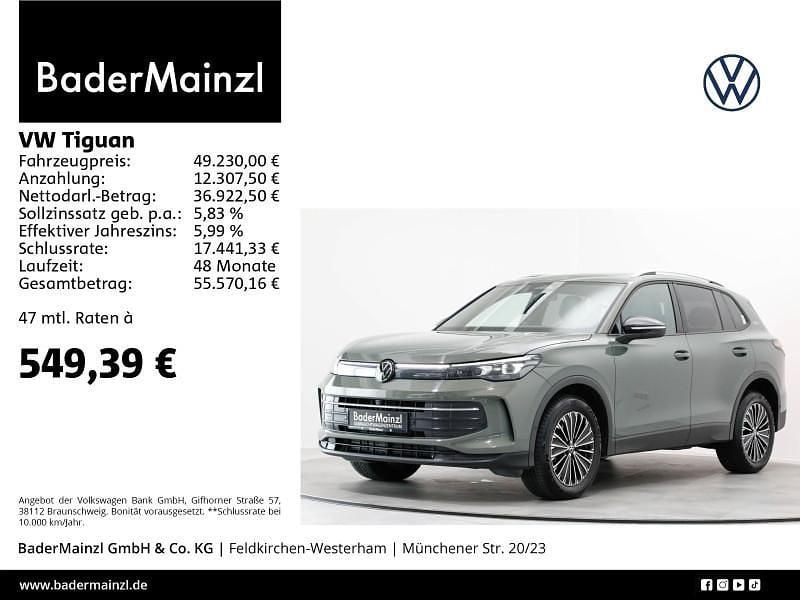Grün Gebraucht 2025 VW Tiguan Goal SUV | 45.720 € (Superpreis) - Bild 1/3