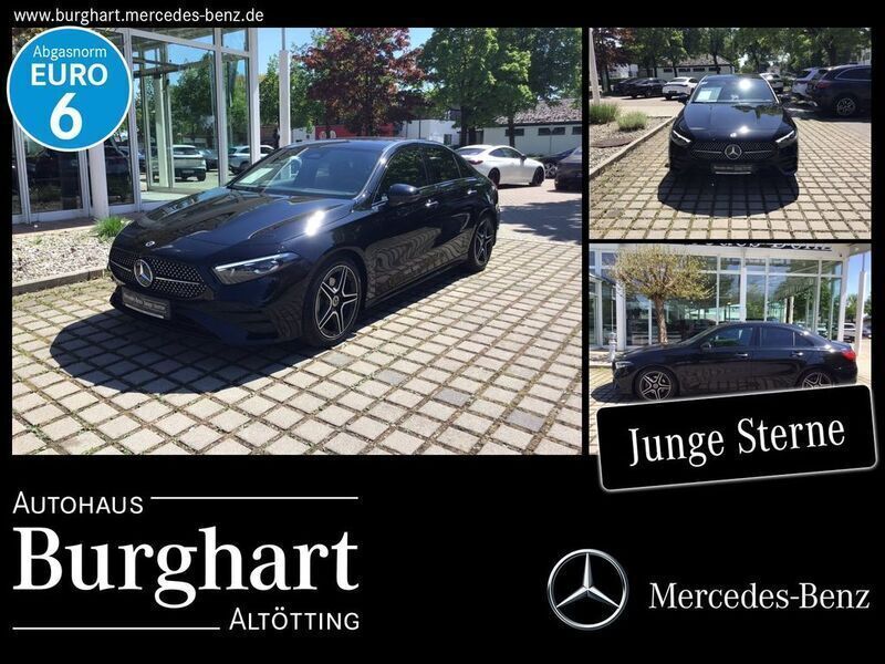 Lack kosmosschwarz Gebraucht 2024 Mercedes A200 AMG line Limousine | 37.900 € (Teuer) - Bild 1/4
