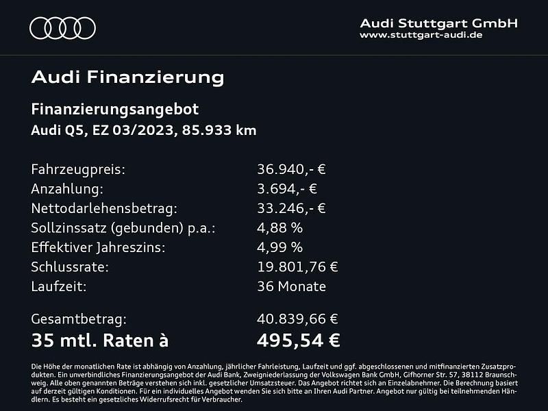Gebraucht Audi Q5 Ambiente 299 PS (219 kW) 2023 Brillantschwarz SUV