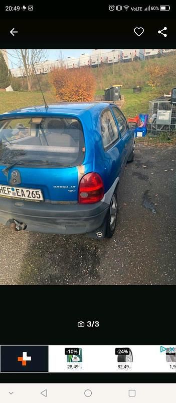 Blau Gebraucht 1997 Opel Corsa Kleinwagen | 350 € (Guter Preis) - Bild 1/3