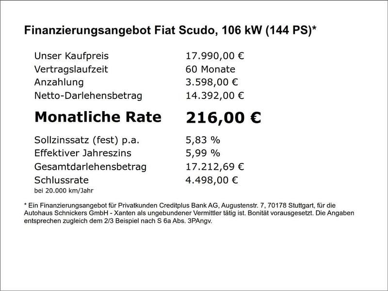 Gebraucht Fiat Scudo 144 PS (105 kW) 2022 Weiss Van