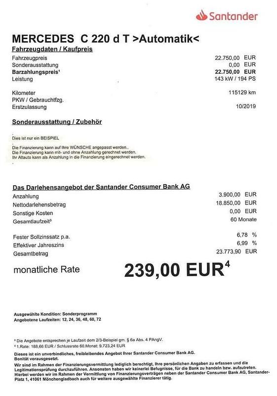 Gebraucht Mercedes C220 194 PS (142 kW) 2019 Schwarz Limousine