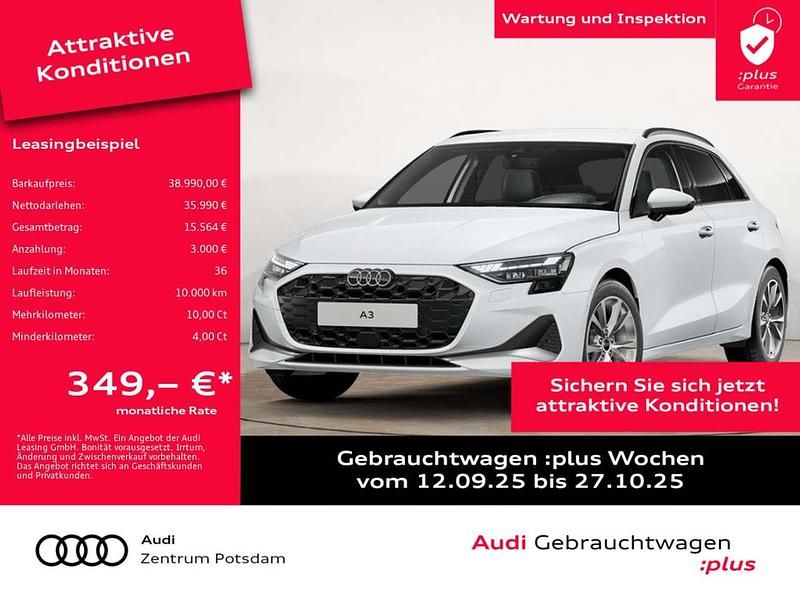 Gletscherweiss Gebraucht 2025 Audi A3 Sportback Advanced Plus Limousine | 38.990 € (Teuer) - Bild 1/2