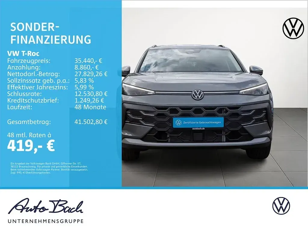 Neu VW T-Roc Life 150 PS (110 kW) 2026 Grau SUV