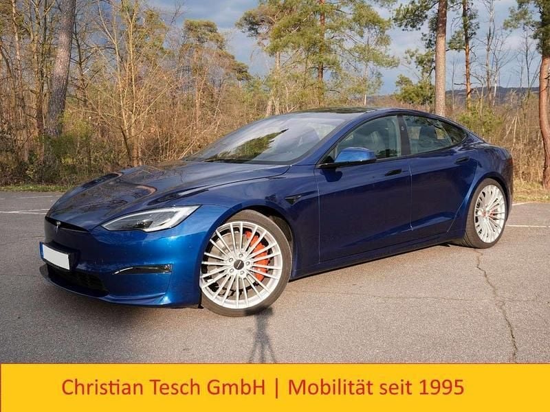 Blau metallic Gebraucht 2024 Tesla Model S Plaid Limousine | 79.999 € (Superpreis) - Bild 1/4
