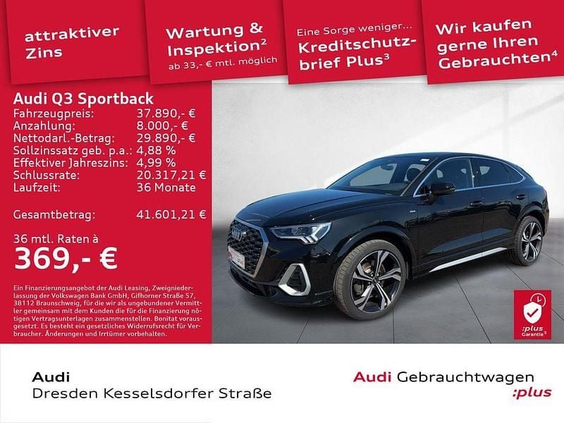 Schwarz Gebraucht 2022 Audi Q3 Sportback S-Line SUV | 37.890 € (Fairer Preis) - Bild 1/4