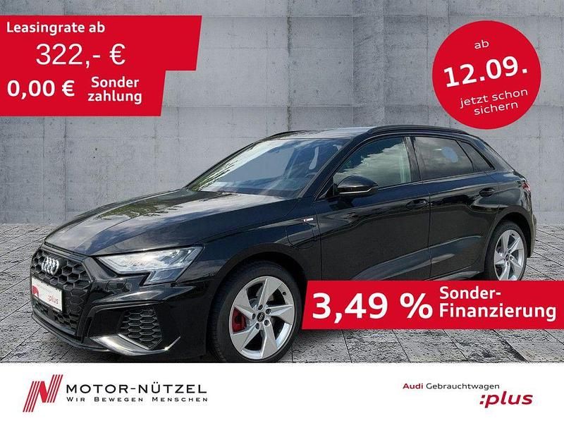 Mythosschwarz metallic Gebraucht 2024 Audi A3 Sportback e-tron S-Line Limousine | 38.930 € (Teuer) - Bild 1/4