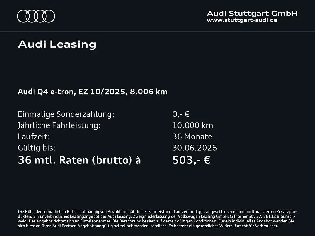 Gebraucht Audi Q4 e-tron Ambiente 210 kW (286 PS) 2025 Geysirblau metallic SUV