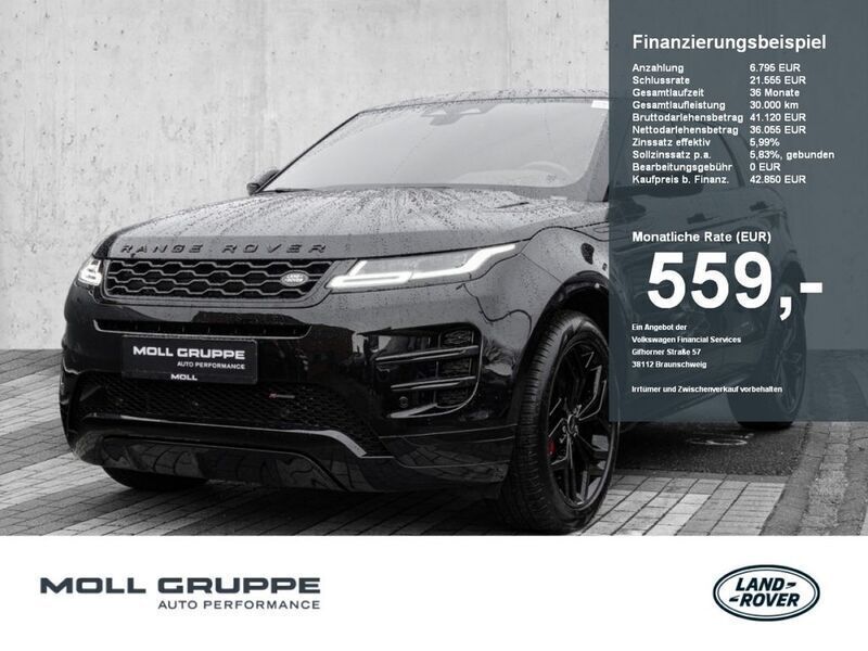 Santorini black Gebraucht 2022 Land Rover Range Rover evoque SE Dynamic SUV | 42.850 € (Fairer Preis) - Bild 1/4