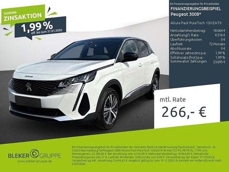 Weiss (metallic) Gebraucht 2023 Peugeot 3008 Allure SUV | 22.580 € (Guter Preis) - Bild 1/3