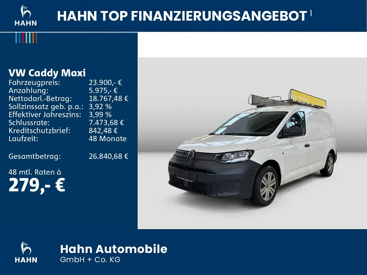 Gebraucht VW Caddy Maxi 102 PS (75 kW) 2024 Weiß Van / Kleinbus