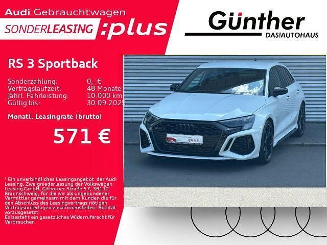 Gletscherweiß metallic Gebraucht 2024 Audi RS3 Sportback Ambiente Kleinwagen | 57.896 € (Guter Preis) - Bild 1/4