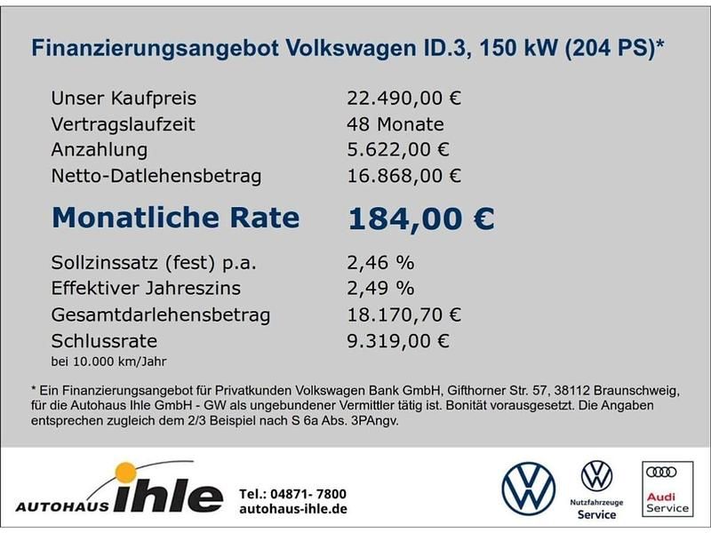 Gebraucht VW ID.3 Pro Performance 150 kW (204 PS) 2021 Gruen Kleinwagen