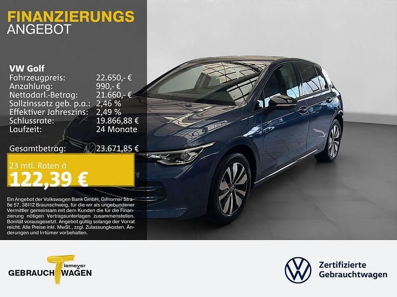 Blau Gebraucht 2024 VW Golf VIII Goal Limousine | 22.650 € - Bild 1/4