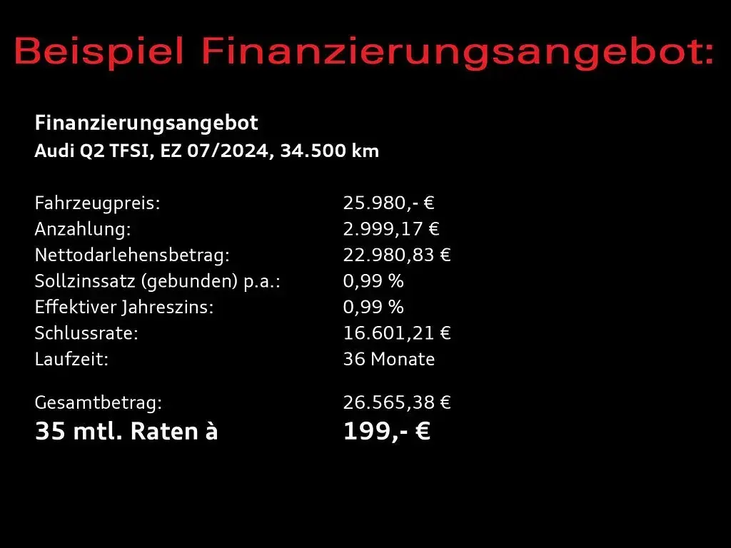 Gebraucht Audi Q2 Ambiente 150 PS (110 kW) 2024 Mythosschwarz metallic SUV