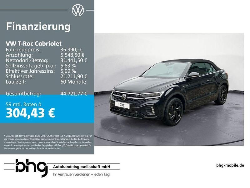 Schwarz Gebraucht 2025 VW T-Roc Cabriolet R-line Cabrio | 36.990 € (Etwas zu teuer) - Bild 1/4