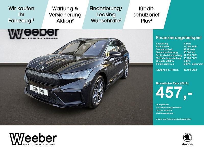 Schwarzmagic perleffekt (metallic) Gebraucht 2023 Skoda Enyaq iV SportLine SUV | 36.150 € (Etwas zu teuer) - Bild 1/4