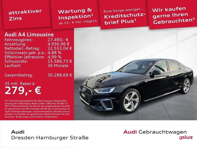 Gebraucht Audi A4 S-Line 163 PS (119 kW) 2022 Schwarz Limousine