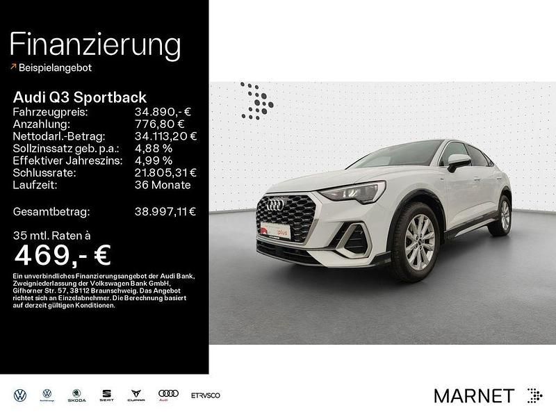 Weiß Gebraucht 2022 Audi Q3 Sportback S-Line SUV | 34.890 € (Guter Preis) - Bild 1/4