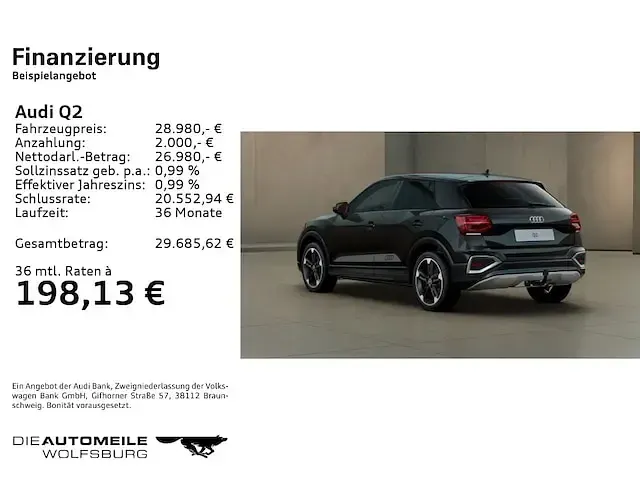 Gebraucht Audi Q2 Advanced Plus 116 PS (85 kW) 2025 Mythosschwarz metallic SUV