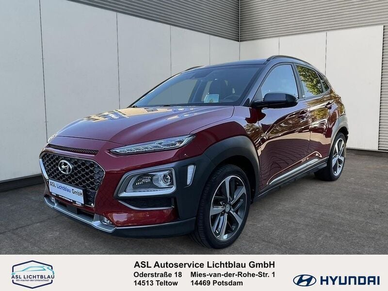 Pulse red/ dark knight Gebraucht 2021 Hyundai Kona Premium SUV | 16.990 € (Guter Preis) - Bild 1/4