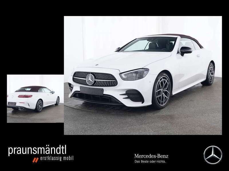 Manufaktur opalithweiß bright Gebraucht 2023 Mercedes E220 AMG Cabrio | 50.900 € (Etwas zu teuer) - Bild 1/4
