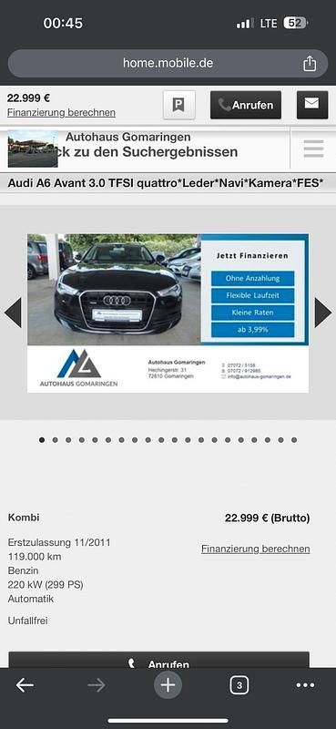Gebraucht Audi A6 Comfort 300 PS (220 kW) 2011 Schwarz Kombi