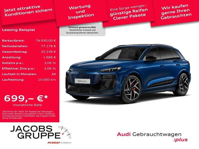 Ascariblau metallic Gebraucht 2024 Audi SQ6 e-tron Ambiente SUV | 77.178 € (Fairer Preis) - Bild 1/4