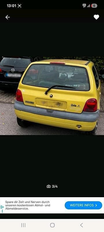 Gelb Gebraucht 2000 Renault Twingo Kleinwagen | 350 € - Bild 1/4