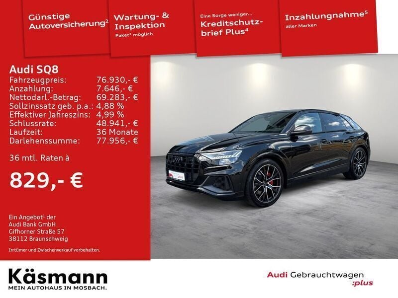 Mythosschwarz metallic (metallic) Gebraucht 2022 Audi SQ8 Competition SUV | 76.930 € (Superpreis) - Bild 1/4