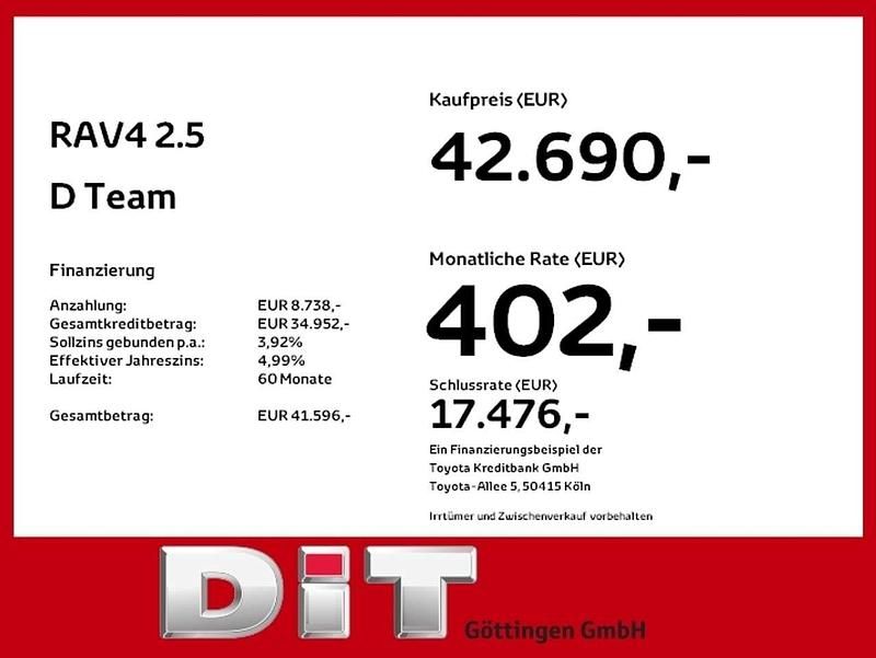 Neu Toyota RAV4 Hybrid Team 218 PS (160 kW) 2025 Mysticschwarz mica metallic SUV