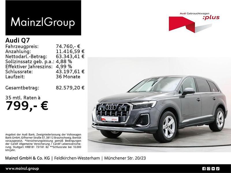 Samuraigrau metallic Gebraucht 2025 Audi Q7 Ambiente SUV | 74.760 € (Etwas zu teuer) - Bild 1/3