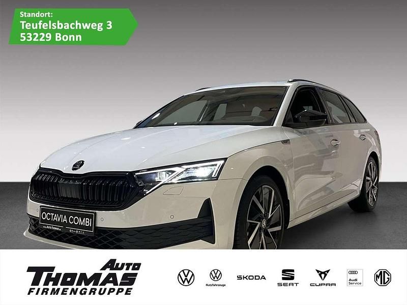 Moonweiss metallic Gebraucht 2025 Skoda Octavia SportLine Kombi | 40.880 € (Teuer) - Bild 1/3