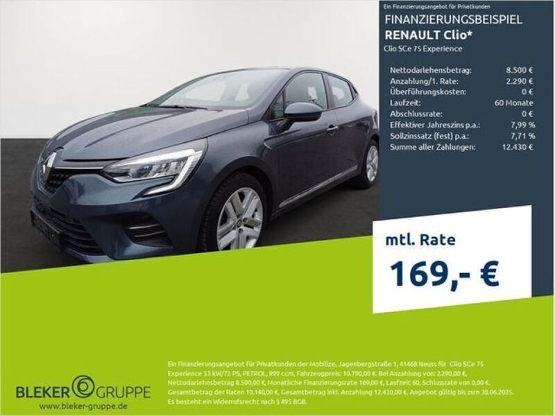 Grau Gebraucht 2020 Renault Clio V Experience Kleinwagen | 10.790 € (Superpreis) - Bild 1/3