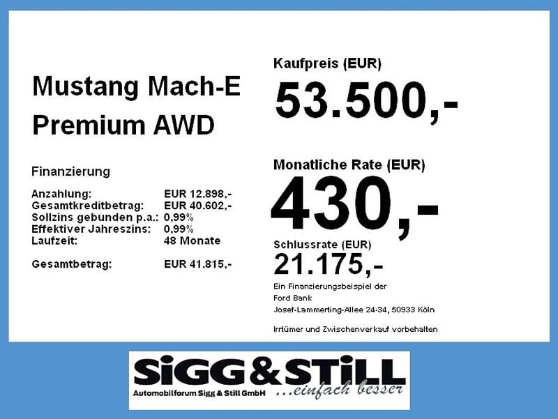 Neu Ford Mustang Mach-E Premium 275 kW (375 PS) 2025 Absolute black SUV