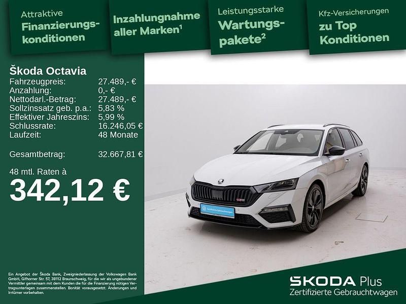 Moonweiß perleffekt/moonweiss metallic met. Gebraucht 2022 Skoda Octavia RS Kombi | 27.489 € (Guter Preis) - Bild 1/4