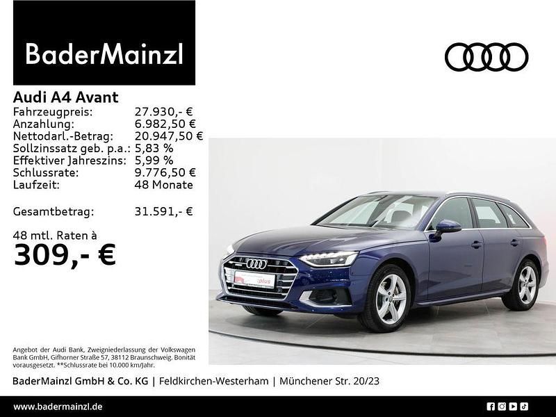 Blau Gebraucht 2020 Audi A4 Advanced Plus Kombi | 27.930 € (Fairer Preis) - Bild 1/3