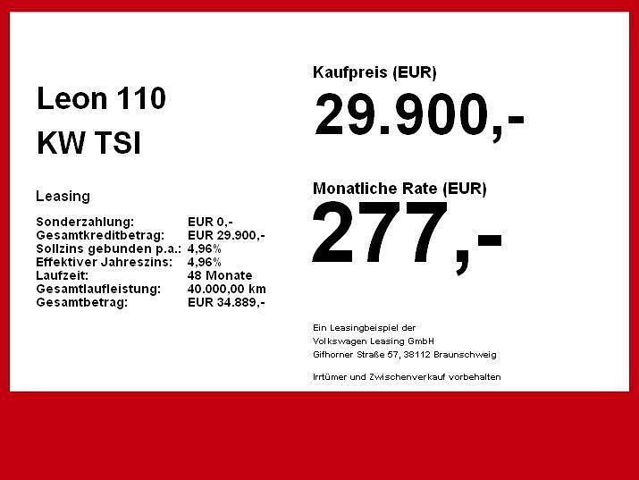 Neu Seat Leon CONNECT 150 PS (110 kW) 2025 Weiß Limousine
