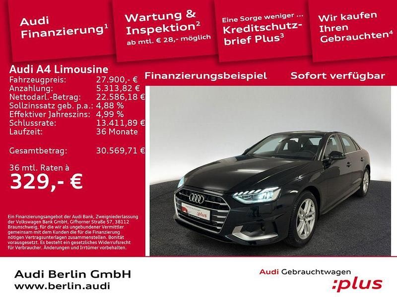 Mythosschwarz metallic Gebraucht 2020 Audi A4 Ambiente Limousine | 27.900 € (Guter Preis) - Bild 1/3