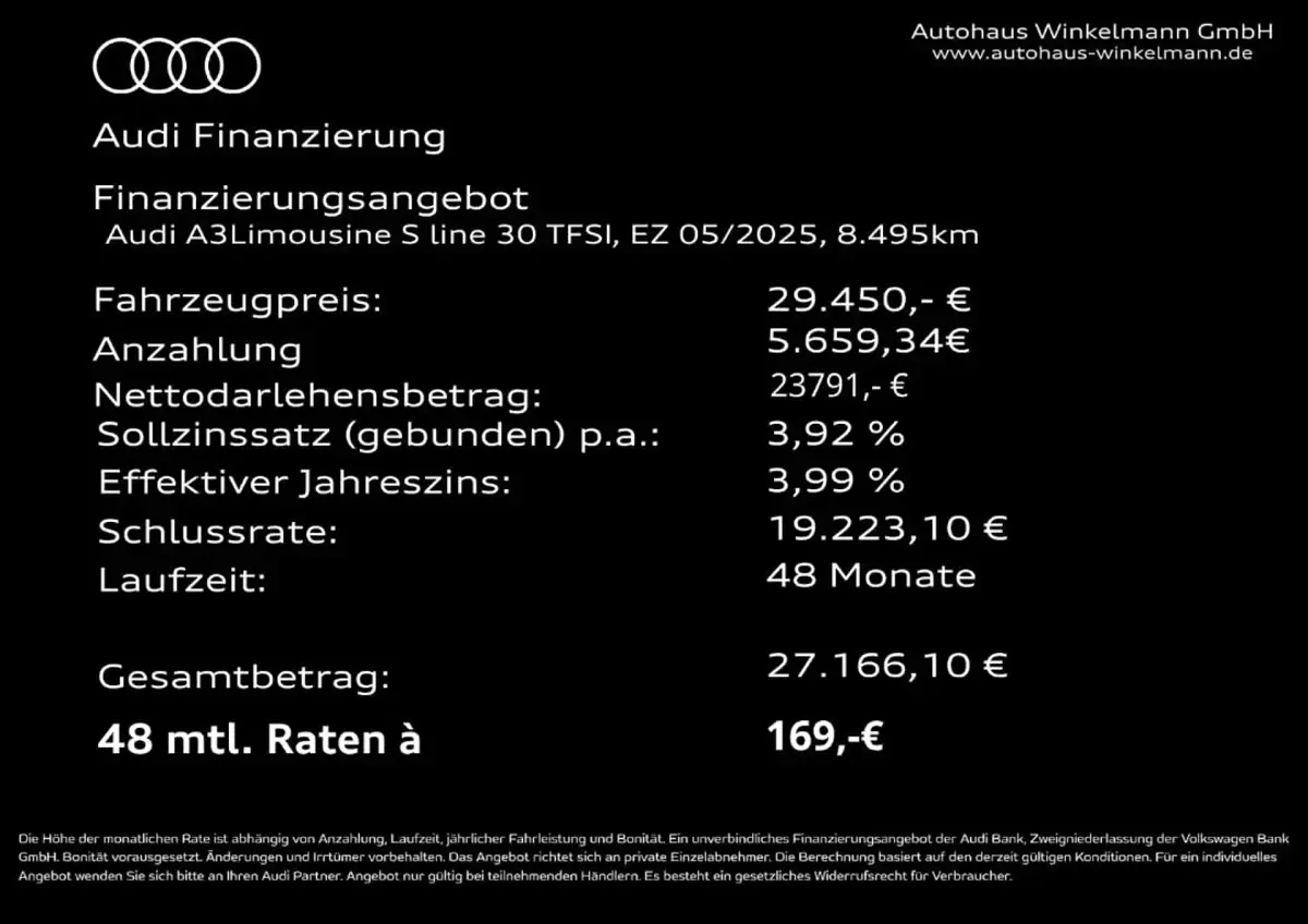 Gebraucht Audi A3 S-Line 116 PS (85 kW) 2025 Blau Limousine