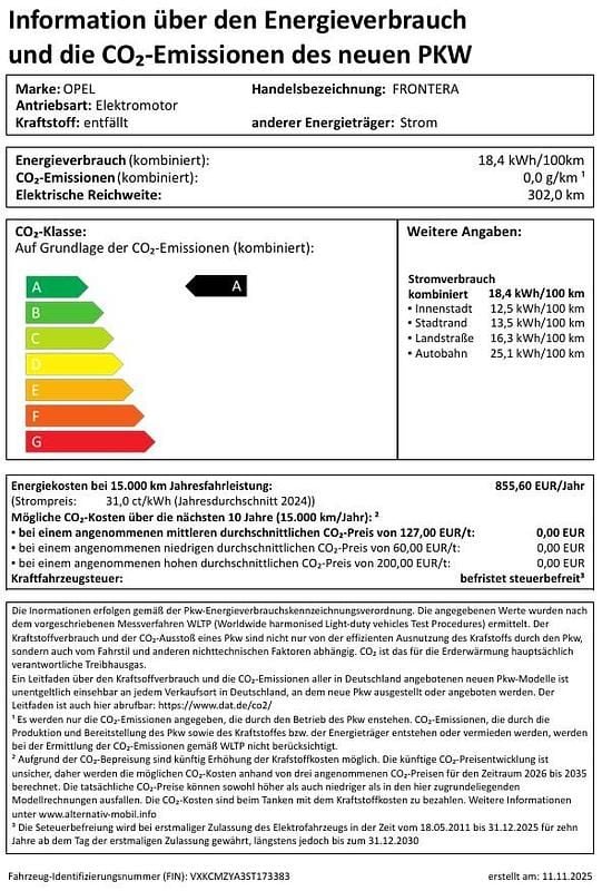 Neu Opel Frontera 83 kW (113 PS) 2025 Orange SUV