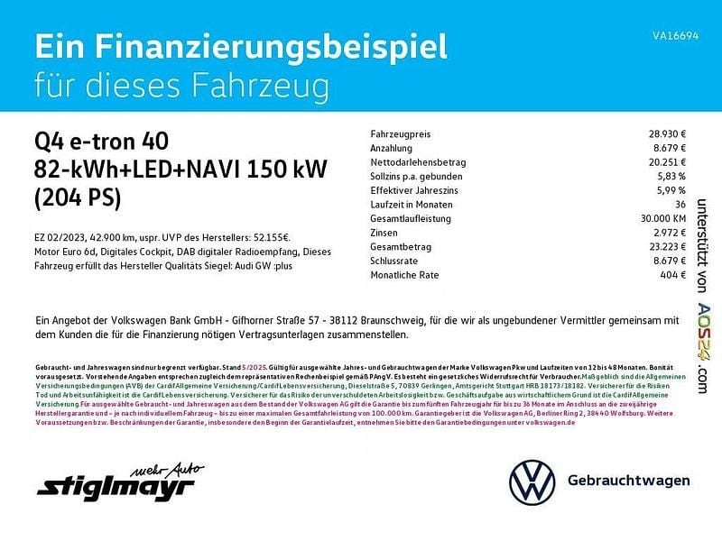 Gebraucht Audi Q4 e-tron 150 kW (204 PS) 2023 Florettsilber metallic SUV