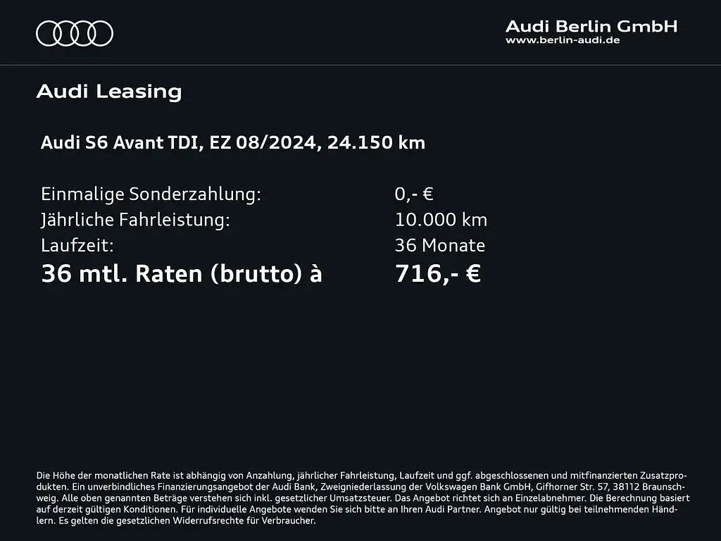 Gebraucht Audi S6 Sport 344 PS (253 kW) 2024 Individuallackierungen audi exclusive Kombi