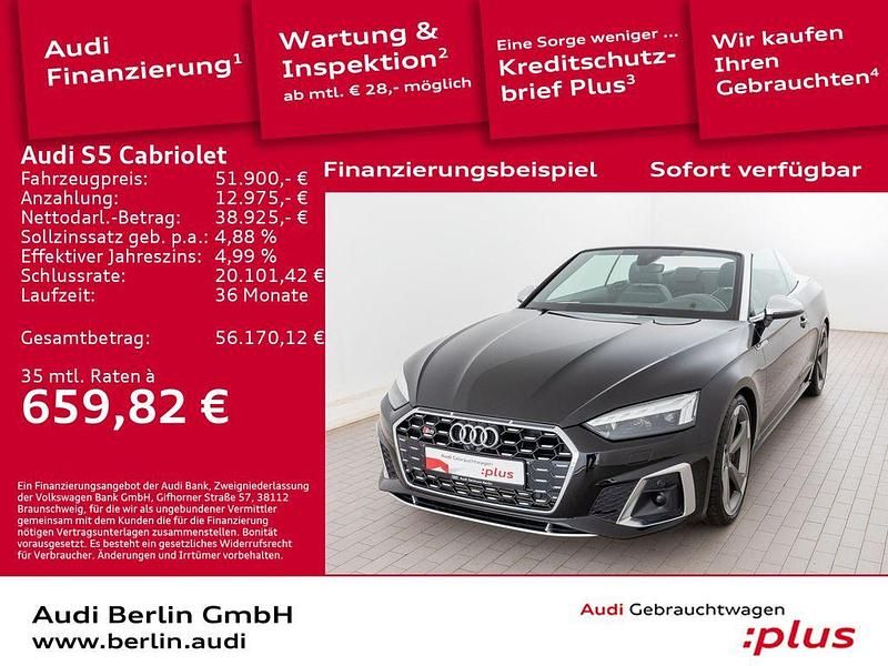 Mythosschwarz metallic Gebraucht 2022 Audi S5 Cabriolet Ambiente Cabrio | 51.900 € (Fairer Preis) - Bild 1/3
