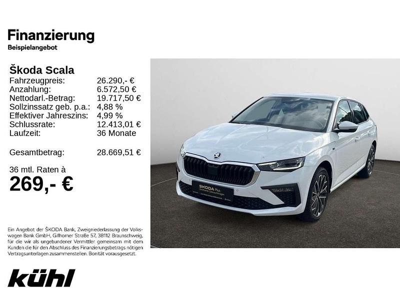 Moonweiss metallic Gebraucht 2025 Skoda Scala Selection Kleinwagen | 25.990 € (Teuer) - Bild 1/4