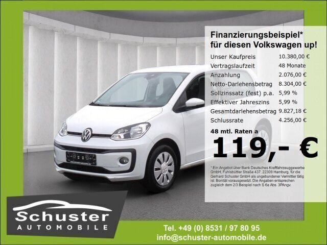 Weiß Gebraucht 2021 VW up! Move Kleinwagen | 10.380 € (Guter Preis) - Bild 1/4