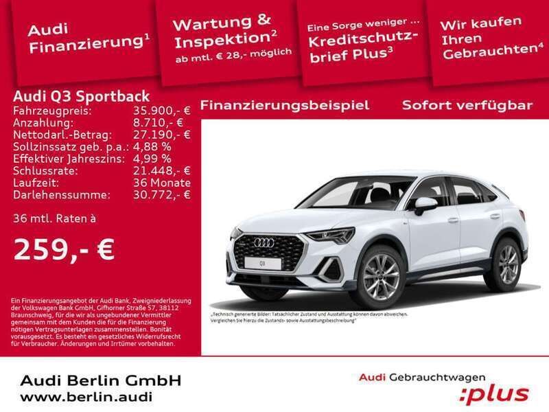 Gletscherweiß metallic Gebraucht 2021 Audi Q3 S-Line SUV | 35.900 € (Fairer Preis) - Bild 1/2