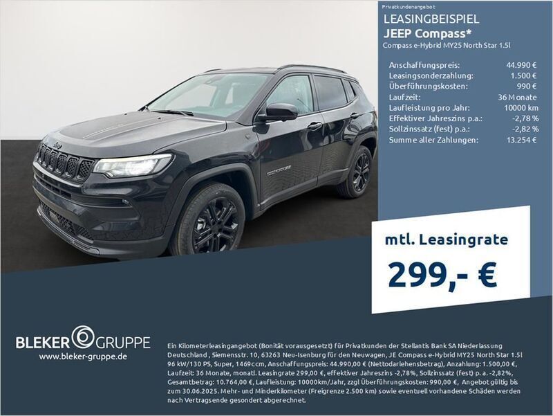 Schwarz Neu 2025 Jeep Compass North SUV | 42.980 € (Etwas zu teuer) - Bild 1/3